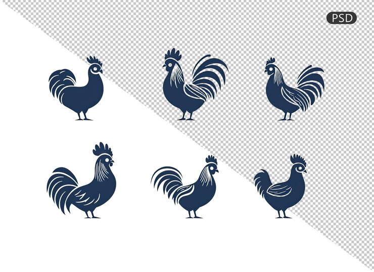 PSD estatua artística minimalista del gallo