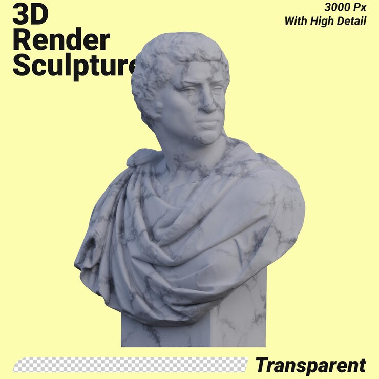 PSD la estatua de brutus en 3d hace que el aislado sea perfecto para su diseño