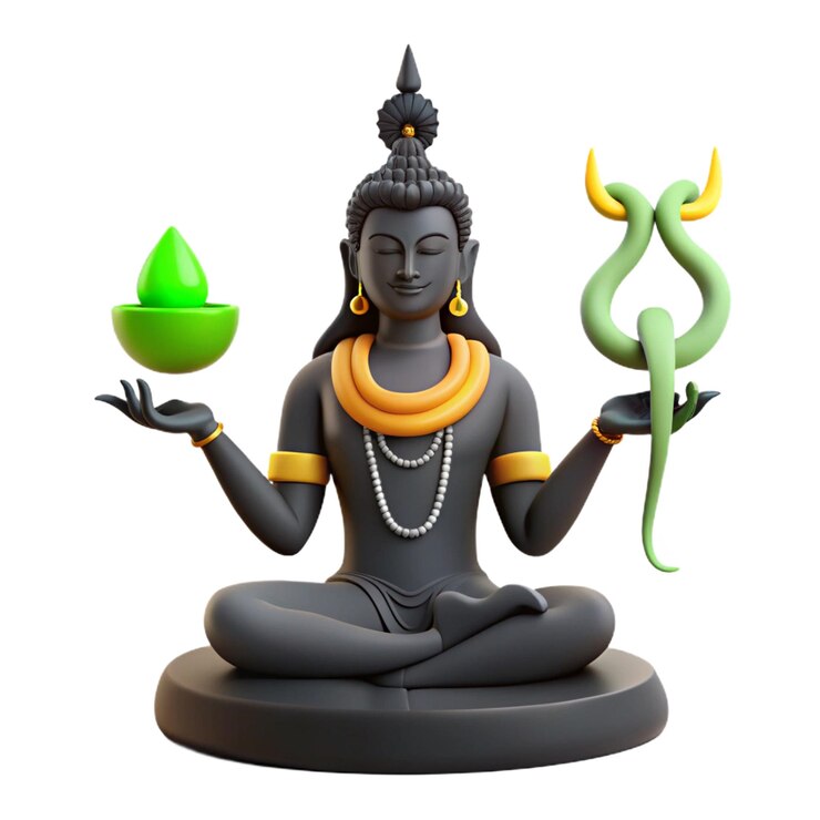 PSD una estatua de buda con una hoja verde en ella
