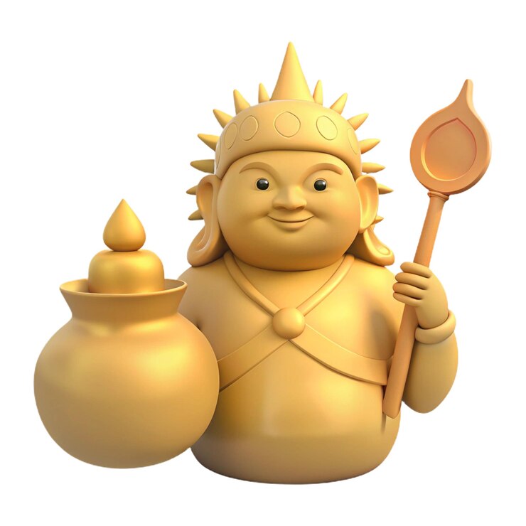 PSD una estatua de un buda con un pequeño objeto de oro delante de ella