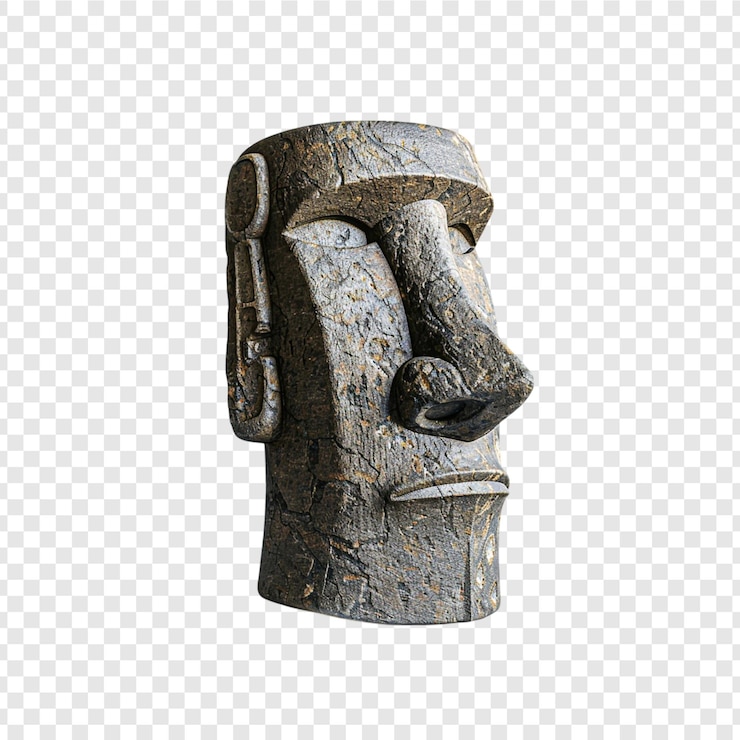 PSD una estatua de una cabeza humana aislada en un fondo transparente