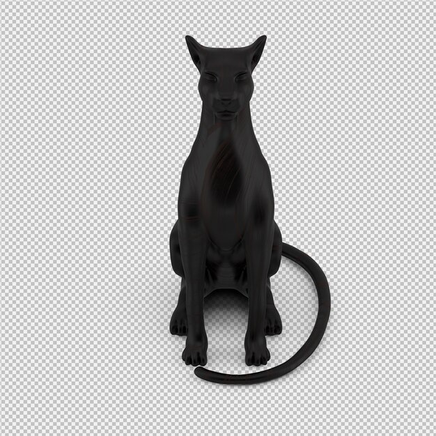 Estátua de animais 3d isolado render