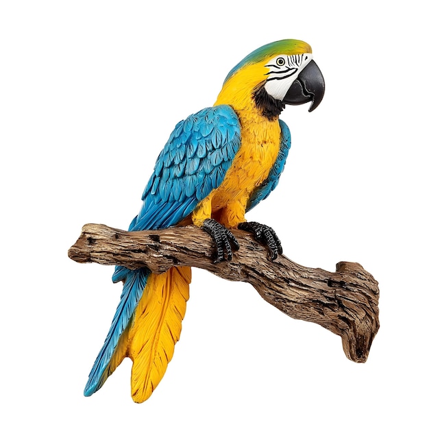 Estátua de arara azul e amarela
