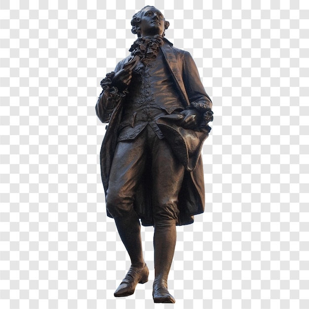 Estátua de Goethe em Leipzig transparente