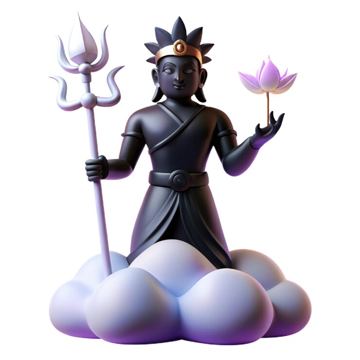 PSD una estatua de un dios con una flor de loto en él