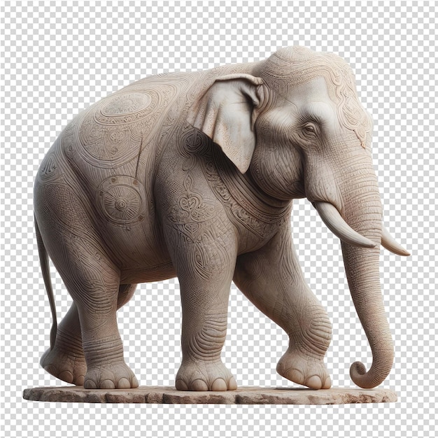 PSD una estatua de un elefante con un diseño en él