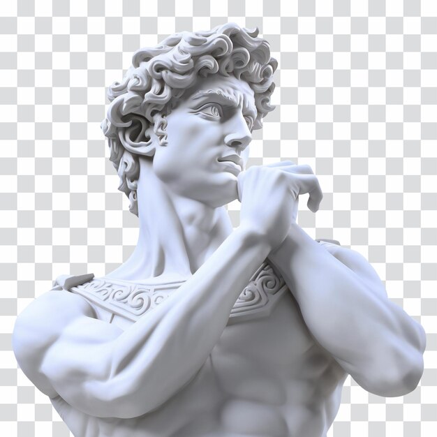 PSD estátua famosa de michelangelo david de florença isolada arte generativa