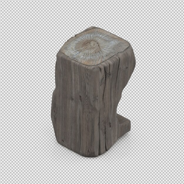 Estatua isométrica 3D Render aislado