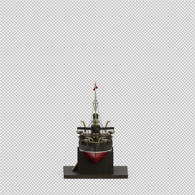 Estatua isométrica 3D Render aislado