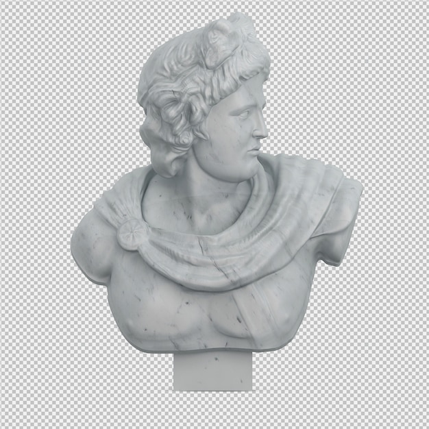 Estatua isométrica 3D Render aislado