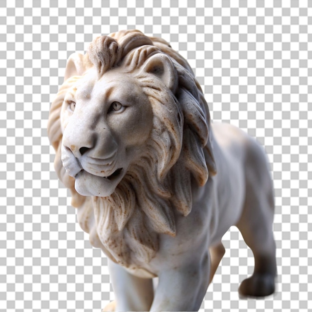 Estatua de león aislada sobre un fondo transparente