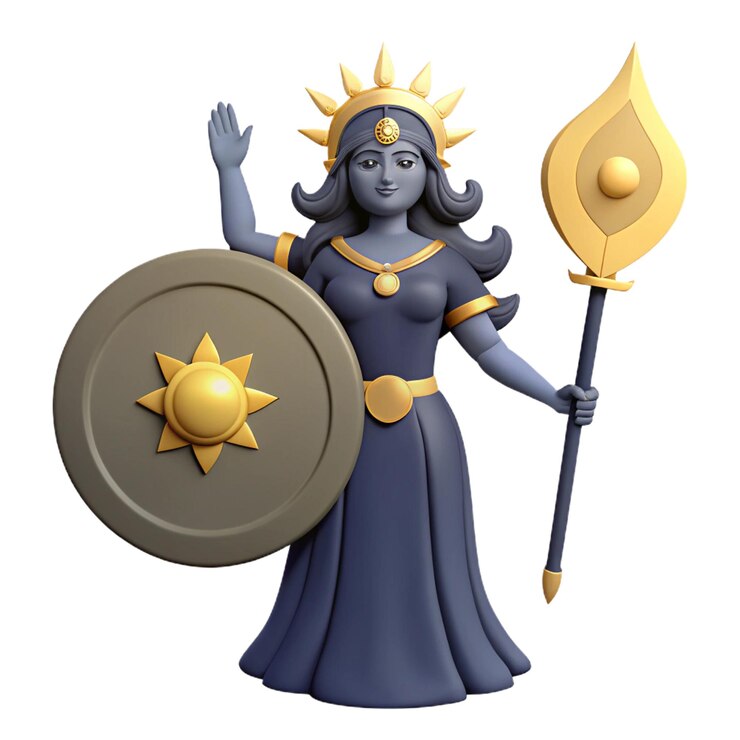 PSD una estatua de una mujer con un escudo y un escudo con la palabra sol en él