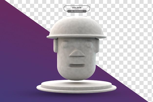 PSD estatua de render 3d realista de un soldado