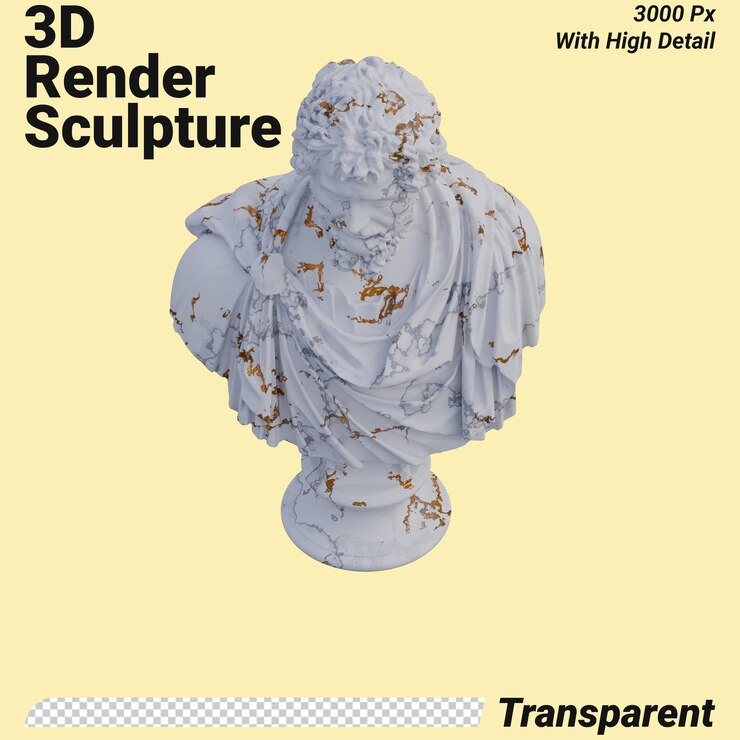 PSD la estatua de septimius severus en 3d hace que el aislado sea perfecto para su diseño