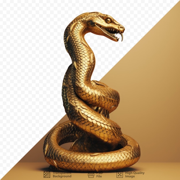 PSD la estatua de la serpiente dorada adornaba la pared