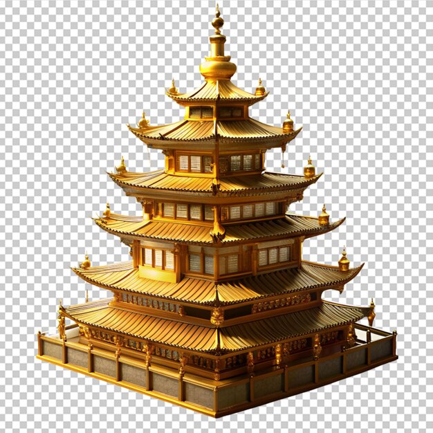 PSD estatueta de pagoda dourada