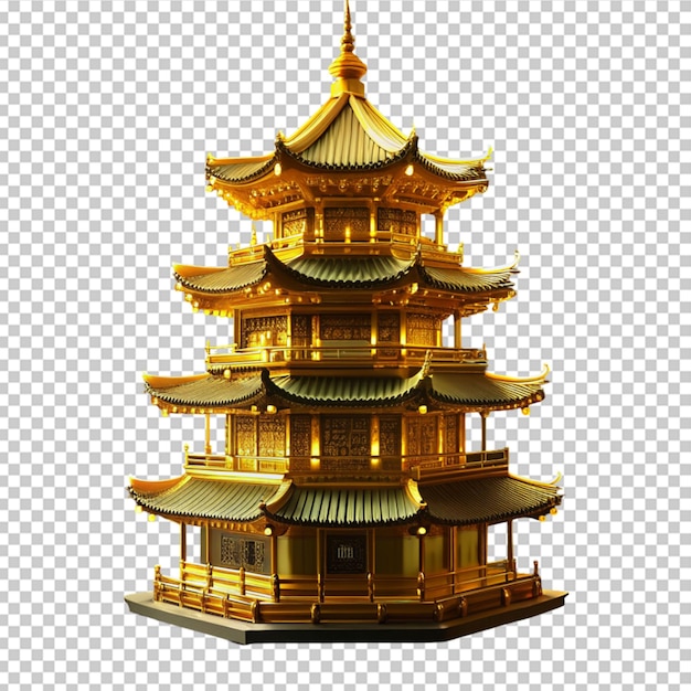 PSD estatueta de pagoda dourada