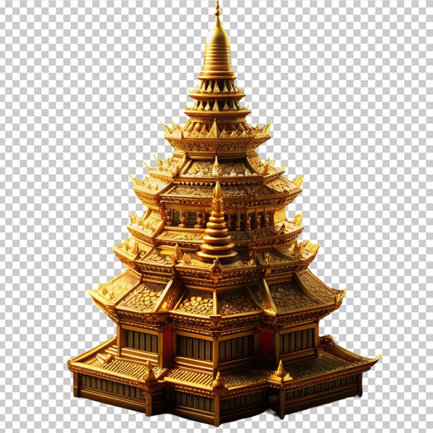 PSD estatueta de pagoda dourada