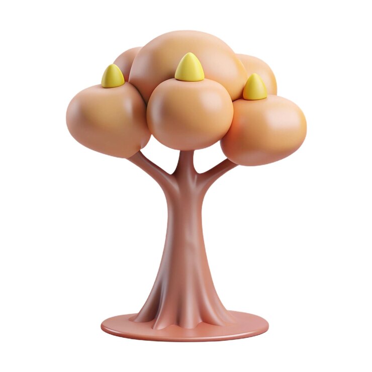 PSD una estatuilla de un árbol con huevos en él