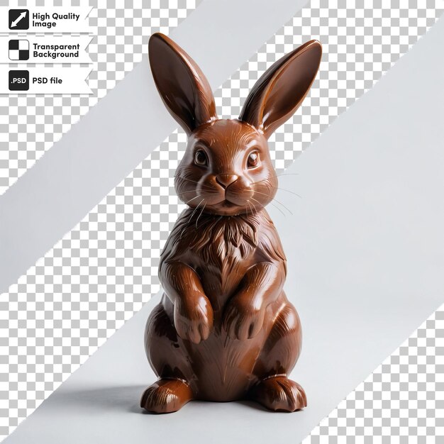 Una estatuilla de conejo de madera con una imagen de un conejo en ella