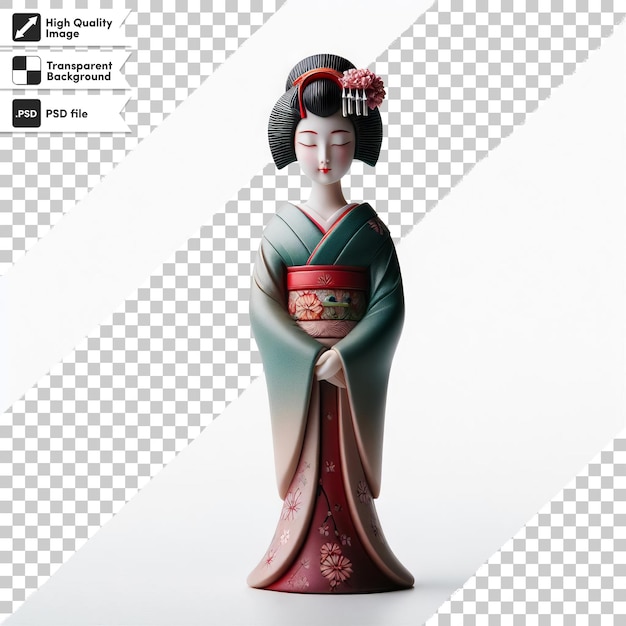 PSD una estatuilla japonesa de una mujer japonesa en kimono