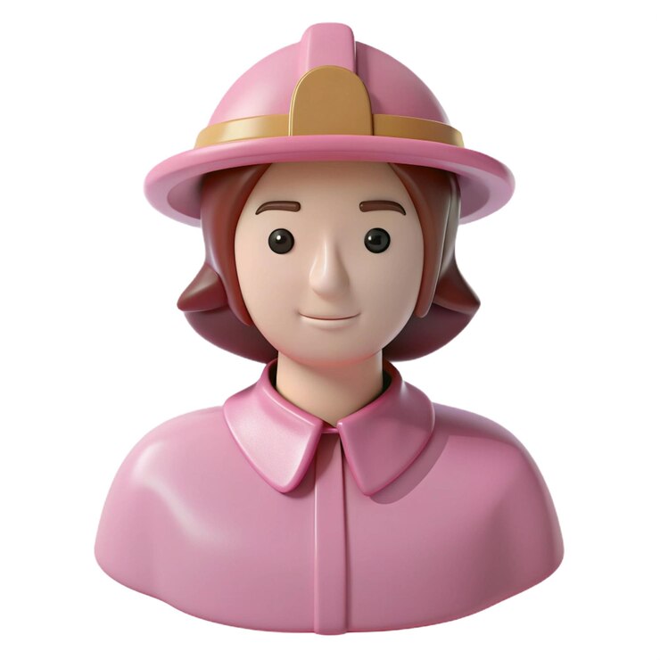 PSD una estatuilla de una mujer con un sombrero rosa y un abrigo rosa