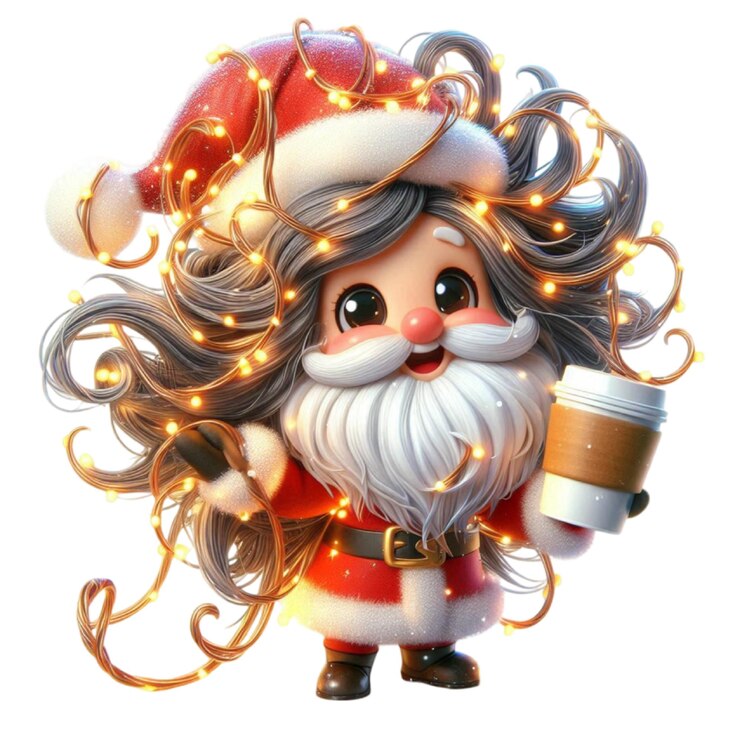 PSD una estatuilla de santa claus sosteniendo una lata de leche