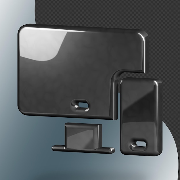 Este é um ícone de dispositivo 3d lindamente projetado com uma bela textura metálica