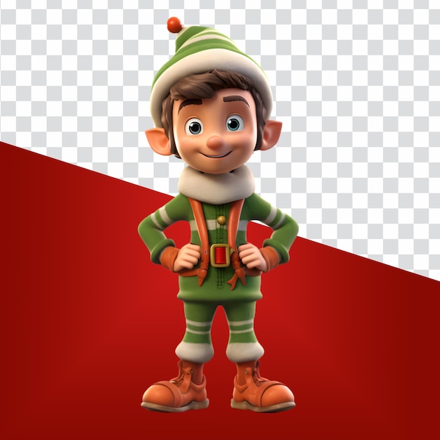 PSD este feliz natal conheça o nosso realista e fofo personagem elfo 3d