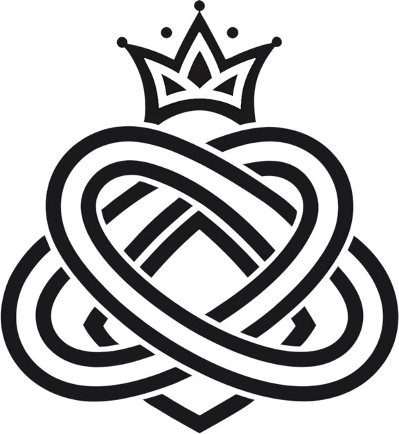 Estencil de corona de nudos celtas intrincados en negro