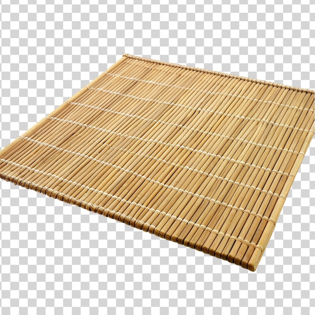 PSD estera de paja de bambú aislada sobre un fondo transparente