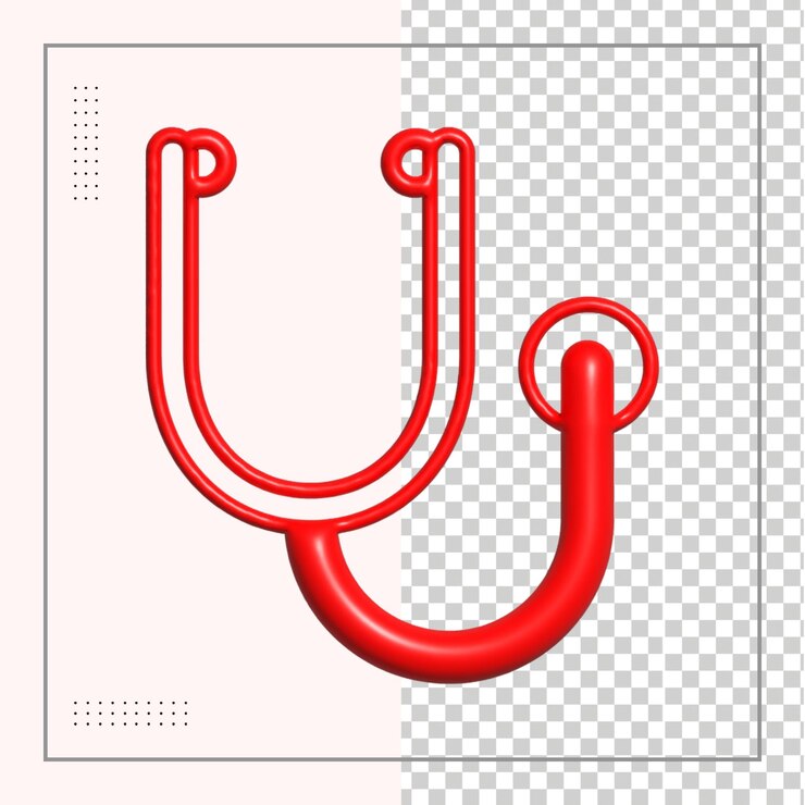 PSD estetoscopio icono 3d herramienta de diagnóstico médico médico clínica símbolo ilustración