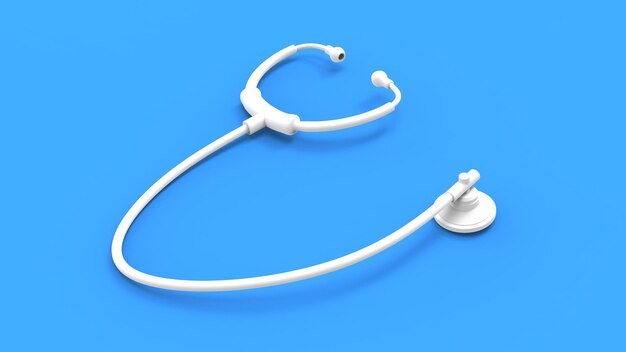 Estetoscópio médico 3d render ilustração para conceito de saúde médica