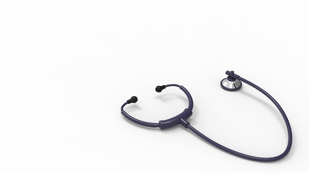 Estetoscópio médico 3d render ilustração para conceito de saúde médica