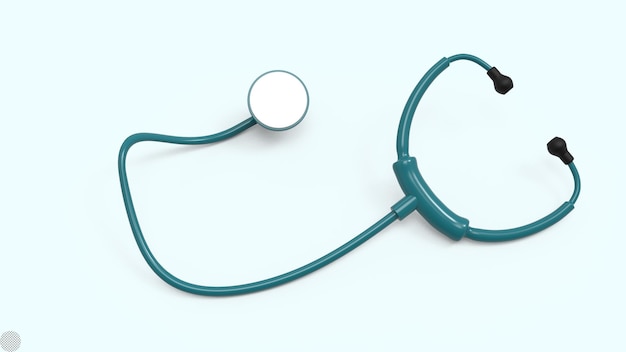 Estetoscópio médico 3d render ilustração para conceito de saúde médica