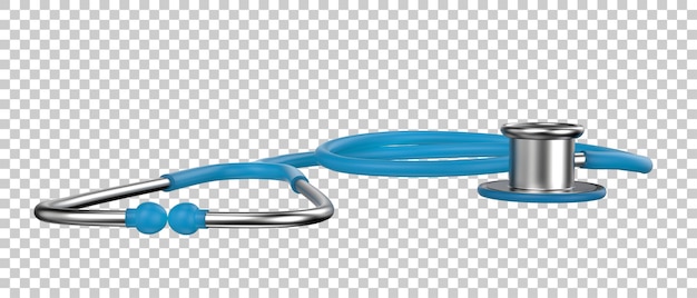 Estetoscópio médico na ilustração de renderização 3d de fundo transparente