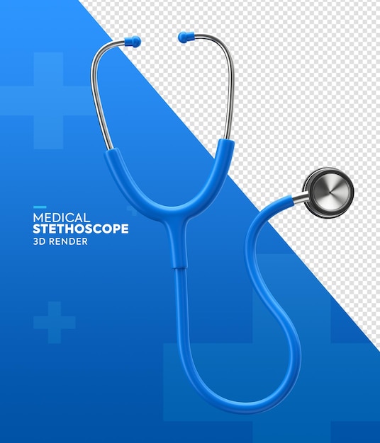 PSD estetoscopio médico realista 3d render