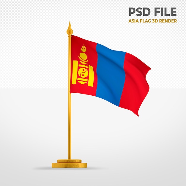 Estilo 3D da bandeira da Mongólia