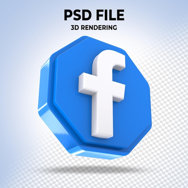 Estilo 3d do logotipo do facebook