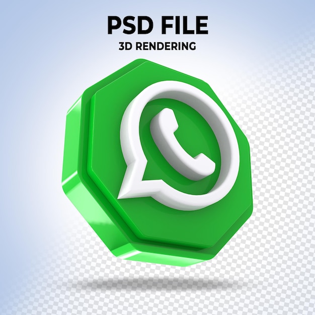 Estilo 3d do logotipo do whatsapp