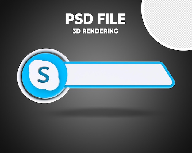 PSD estilo 3d do terceiro banner do skype