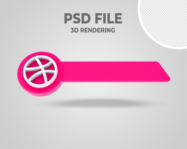 PSD estilo 3d do terceiro banner dribbble inferior