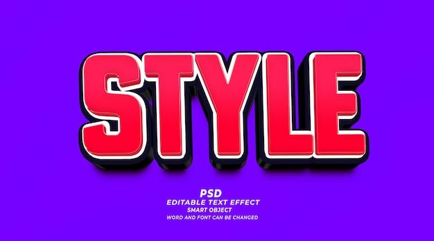 Estilo 3d efecto de texto editable estilo photoshop