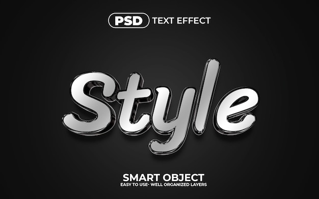 Estilo 3d estilo de efeito de texto editável