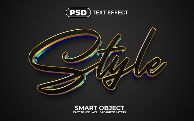 Estilo 3d estilo de efecto de texto psd editable