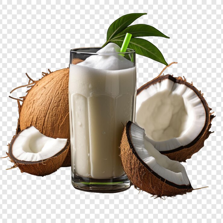 PSD estilo de agua de coco aislado png con fondo blanco ia generativa