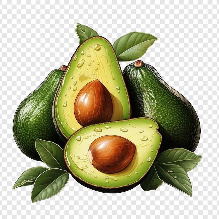 PSD estilo de aguacate aislado png con fondo blanco ilustración generativa ia