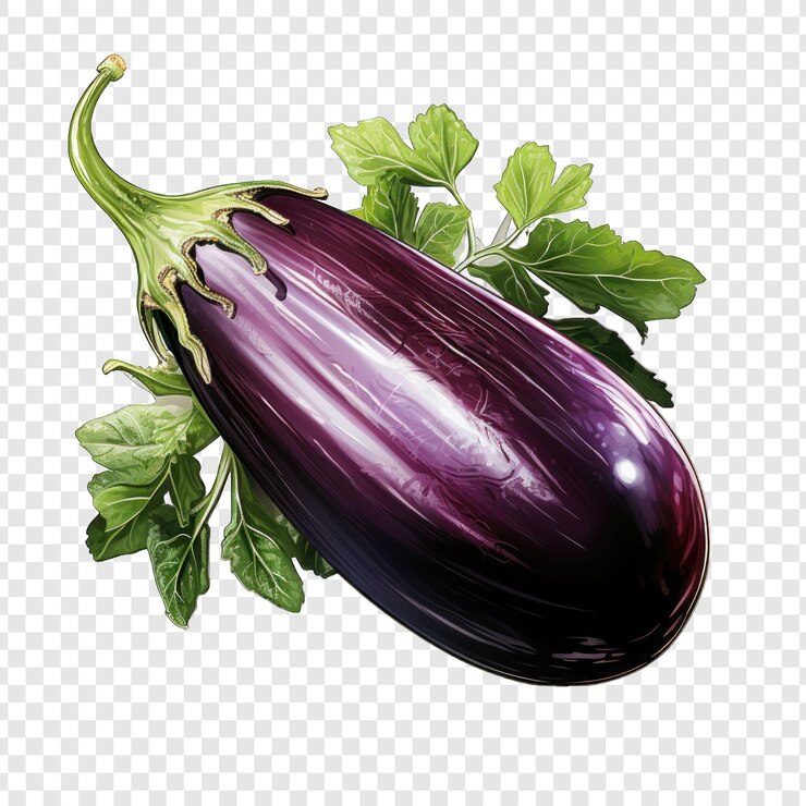 PSD estilo de berenjena aislado png con fondo blanco ia generativa de dibujos animados
