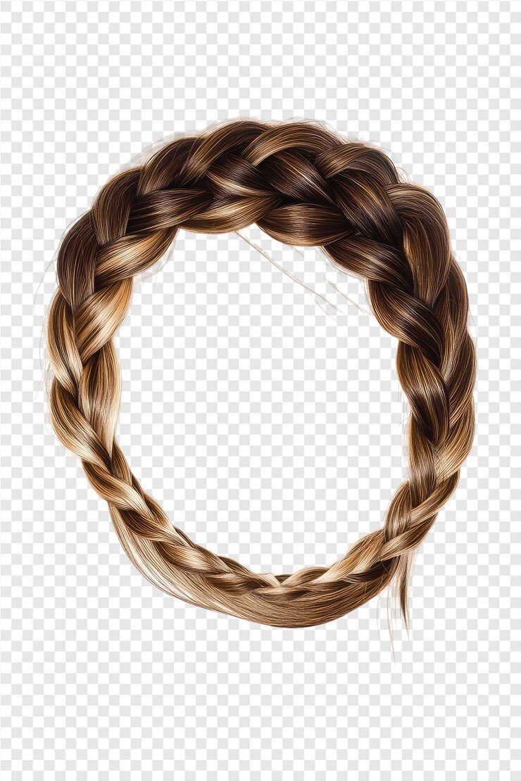 PSD un estilo de cabello redondo con cabello largo