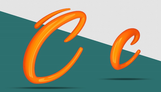 Estilo de caligrafía de alfabeto 3D C